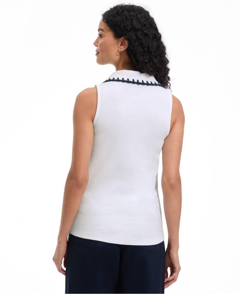 Women's Sleeveless Micro Rib Polo