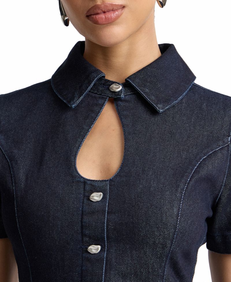 Women's Short-Sleeve Collared Dress