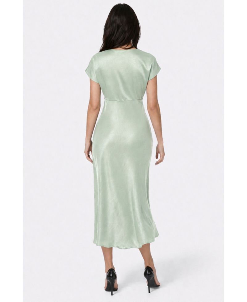 Women's V-Neck Satin Maxi Dress
