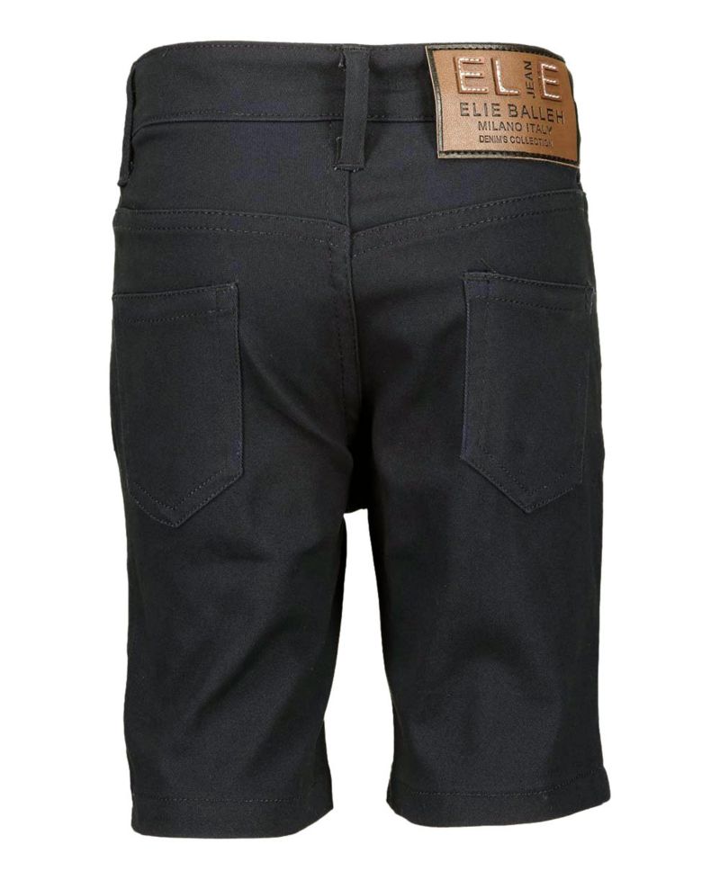 Big Boys Black Cotton Twill Short