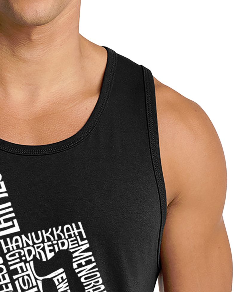Men's Dreidel Hanukkah Word Art Graphic Tank Top