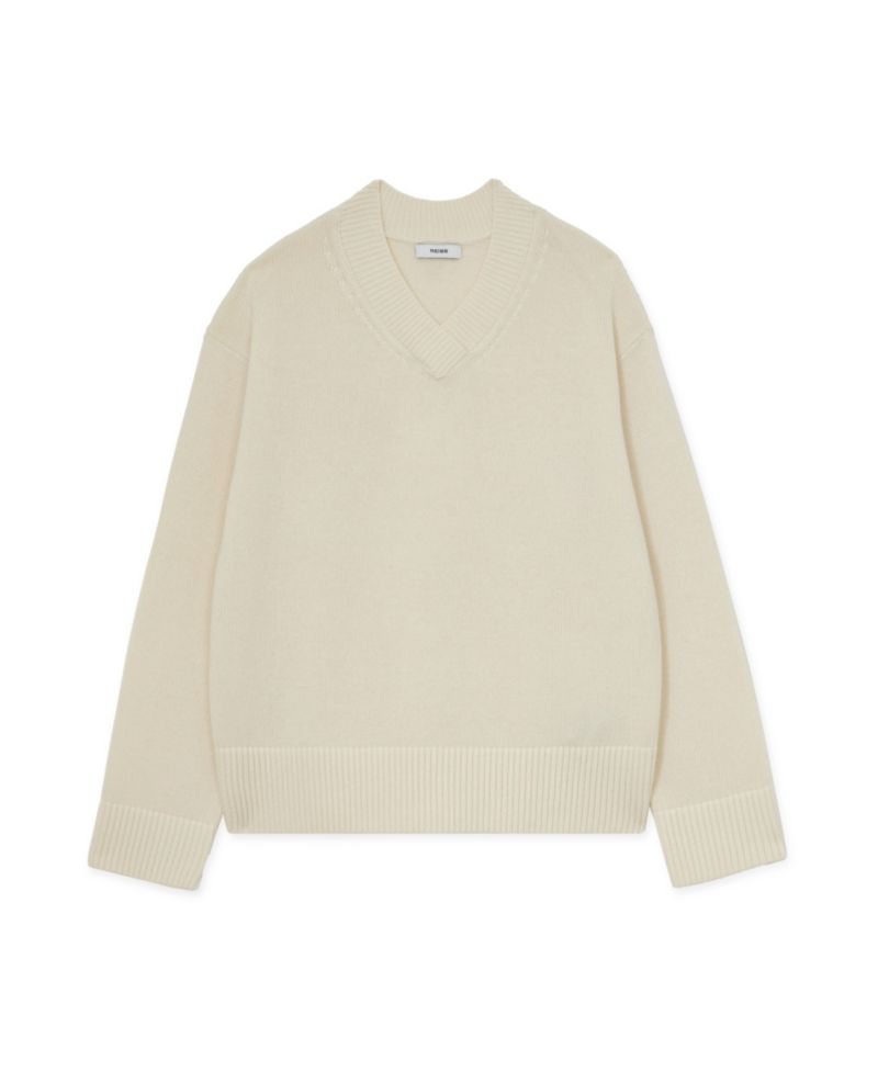 Women's Mari V-Neck Wool-Cashmere Blend Dropped-Shoulder Sweater