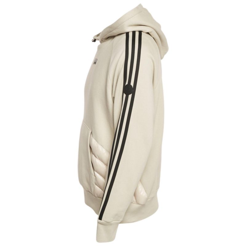 Men's X Adidas Grey Cotton And Puffer Trim Hoodie