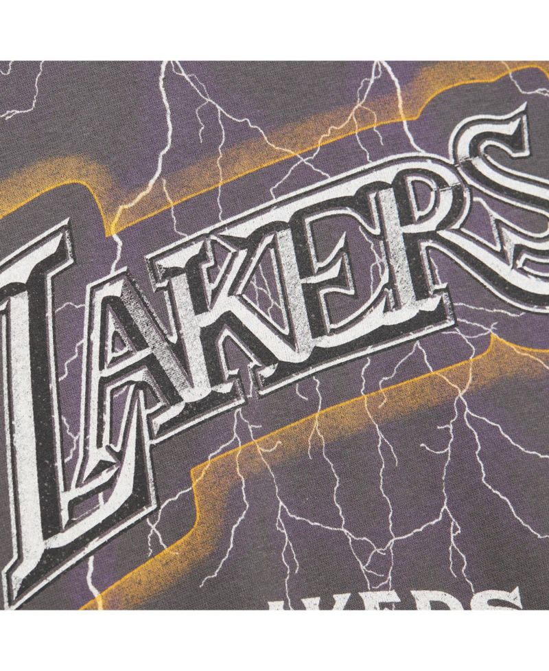 Women's Charcoal Los Angeles Lakers Hardwood Classics Lightweight Pullover Sweatshirt