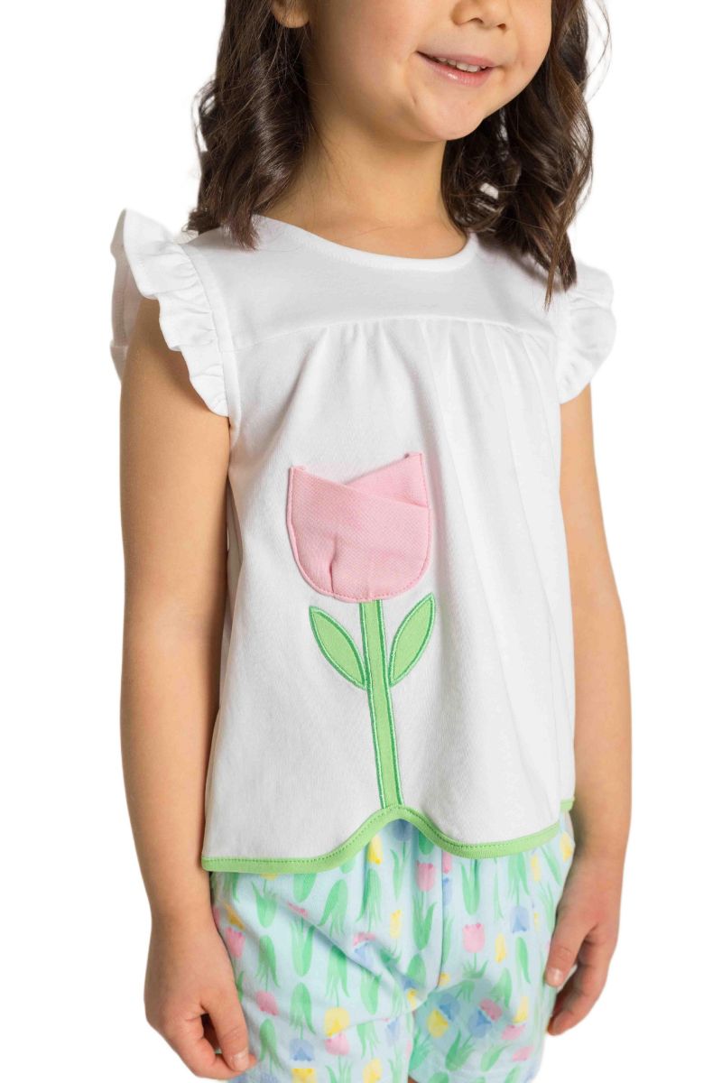 Little Girl 4- 6X Printed Knit Tulip Short Set