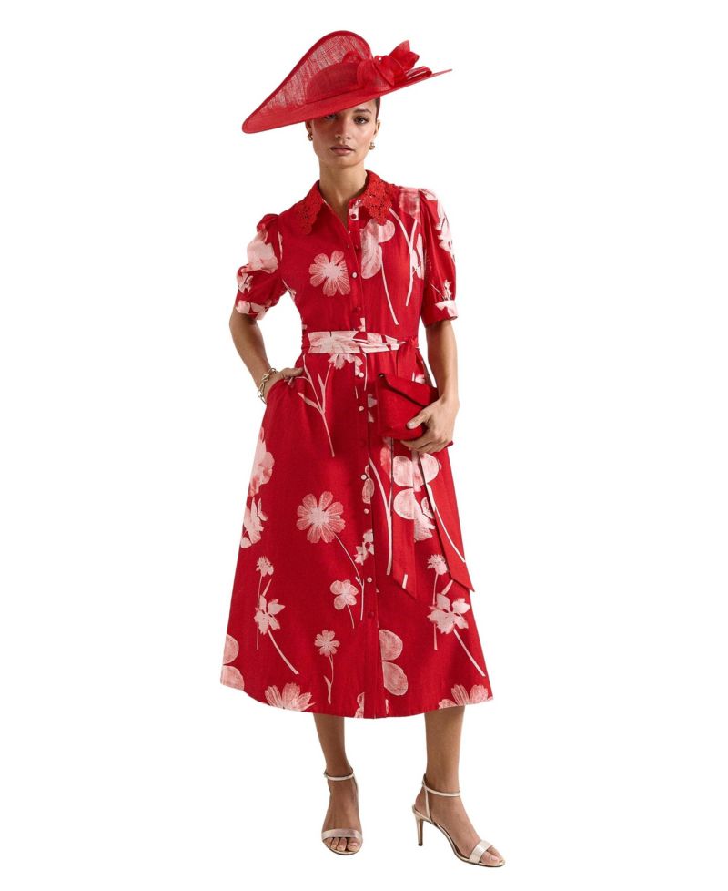 Women's Delphine Floral Midi Short-Sleeve Dress