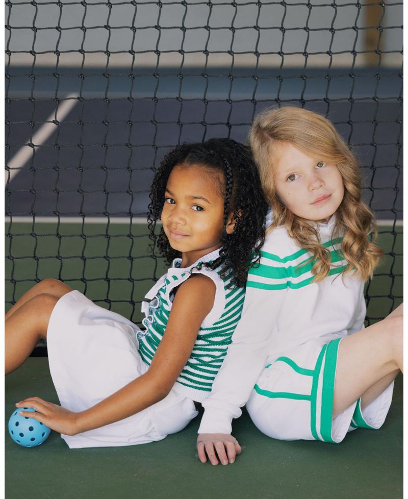 Girls Hope and Henry Organic Button Front Sweater Tank with Bows