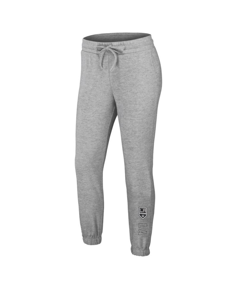 Women's 2-Piece Heather Gray Los Angeles Kings Knit Long Sleeve Tri-Blend T-Shirt and Pants Sleep Set