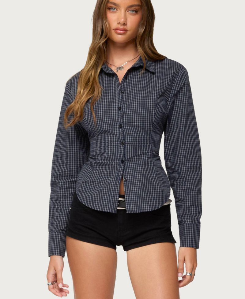 Women's Lisbet Checkered Button Up Shirt
