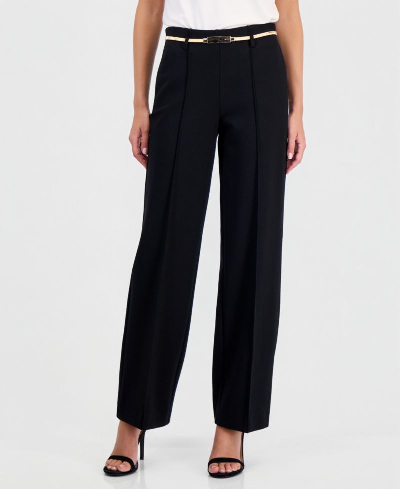 Women's Wide Leg Belted Compression Pants