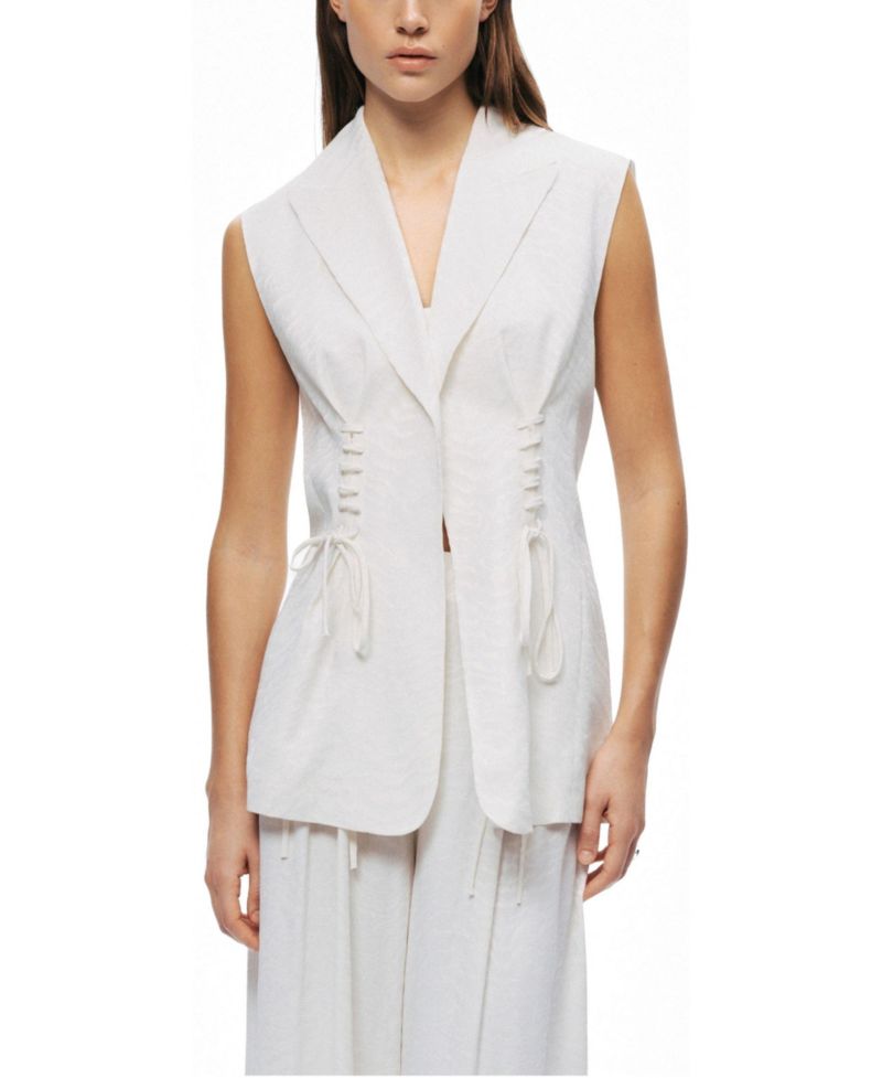Women's Lace-Up Waist Tailored Vest