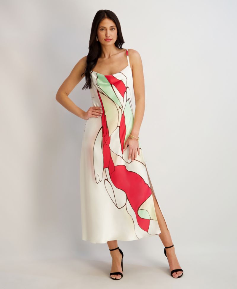 Women's Cowl Neck Printed Dress