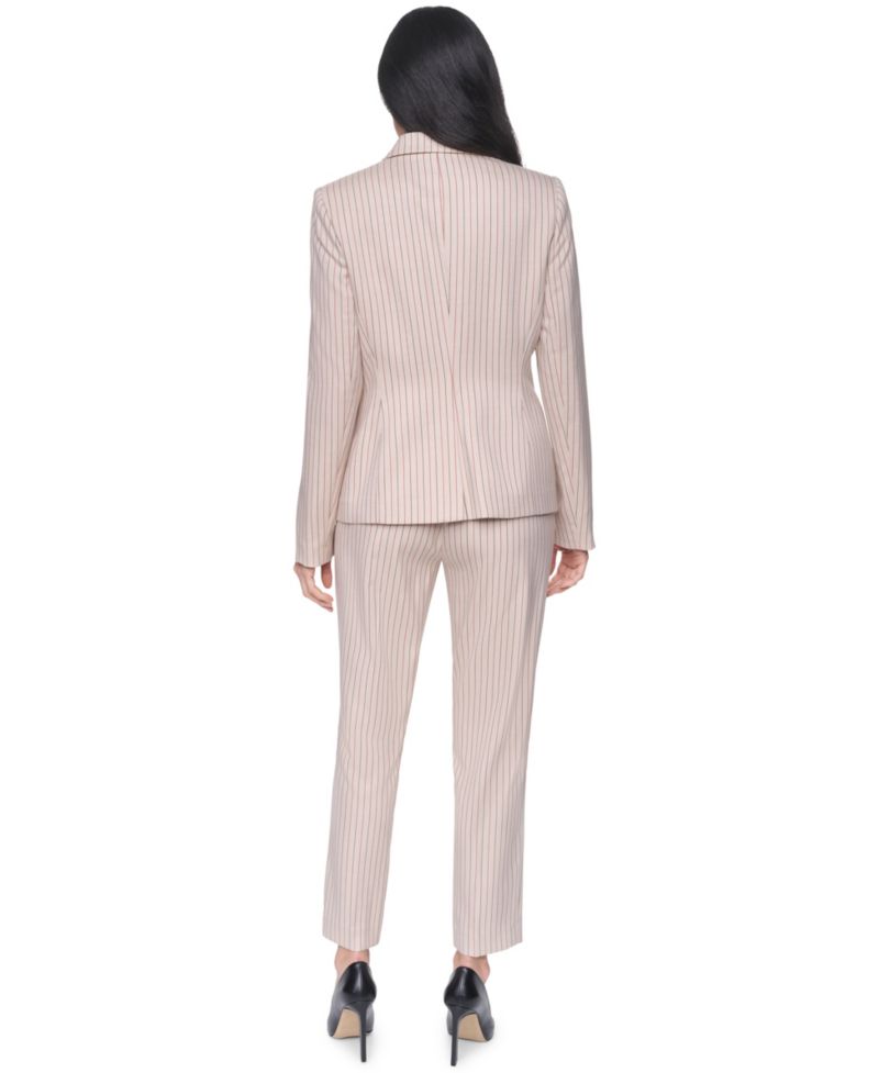 Women's Pinstripe One-Button Blazer
