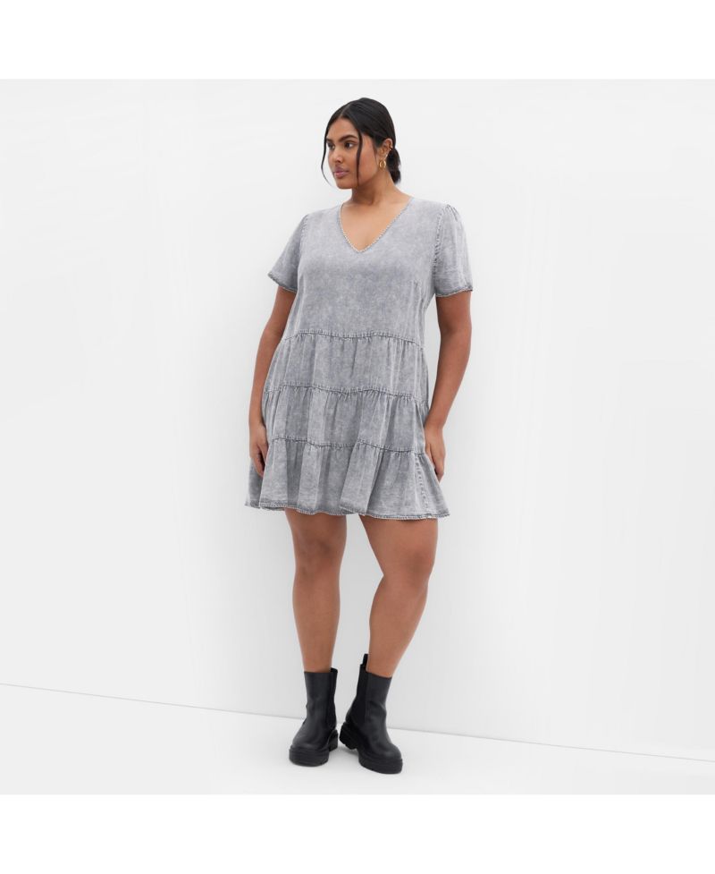 Women's Denim Tier Dress