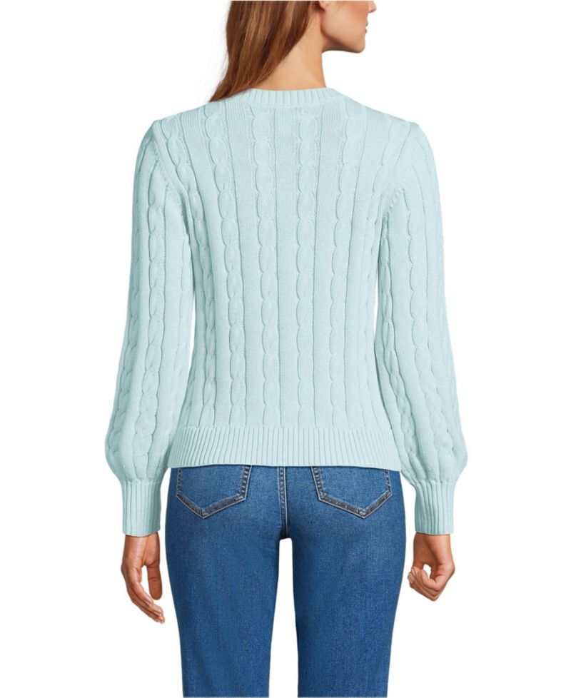 Women's Drifter Classic Cable Crew Neck Cardigan Sweater