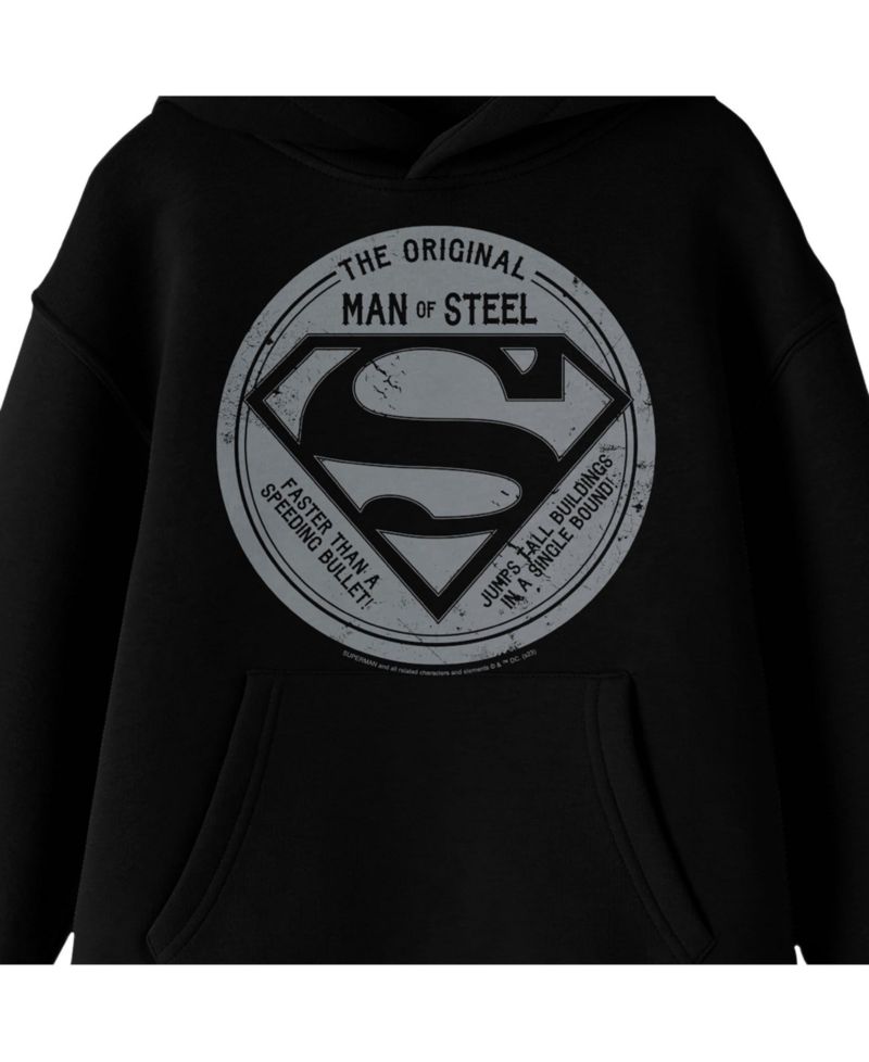 The Original Man Of Steel Long Sleeve Youth XS - XL Hooded Sweatshirt