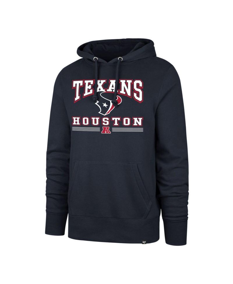 Men's Navy Houston Texans Packed House Headline Pullover Hoodie