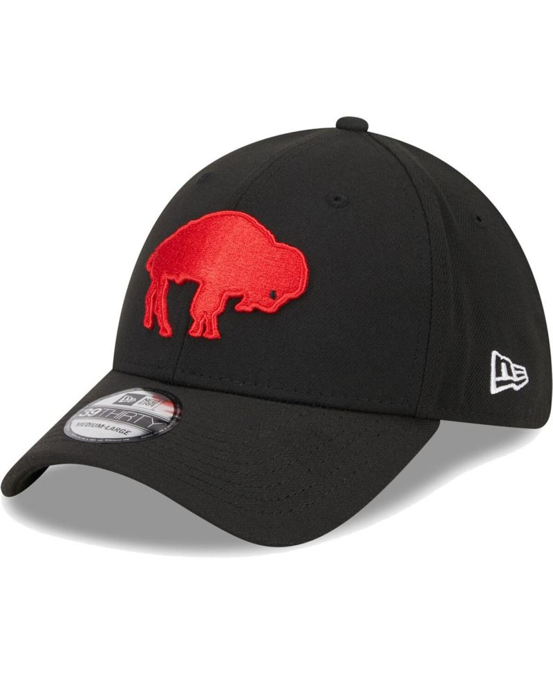 Men's Black Buffalo Bills Throwback Main 39THIRTY Flex Hat