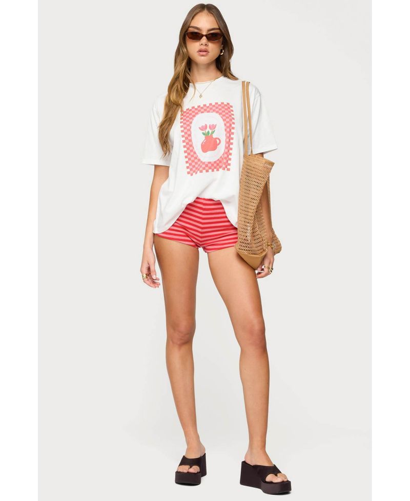 Women's Flower Vase Oversized T Shirt