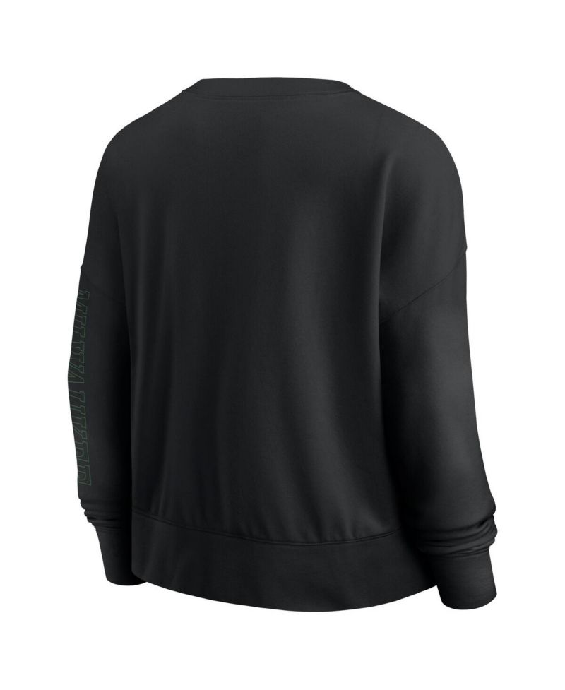 Black Milwaukee Bucks Oversized Game Day Pullover Sweatshirt