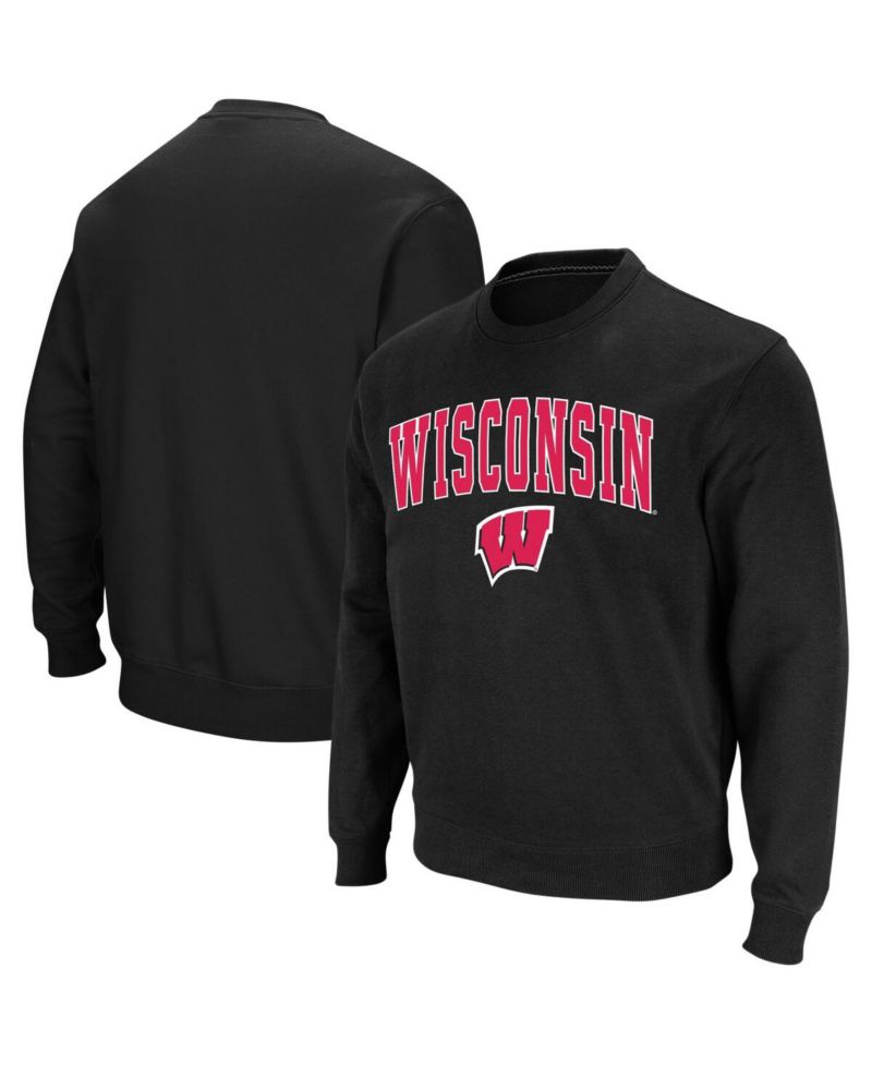 Men's Wisconsin Badgers Arch & Logo Crew Neck Sweatshirt