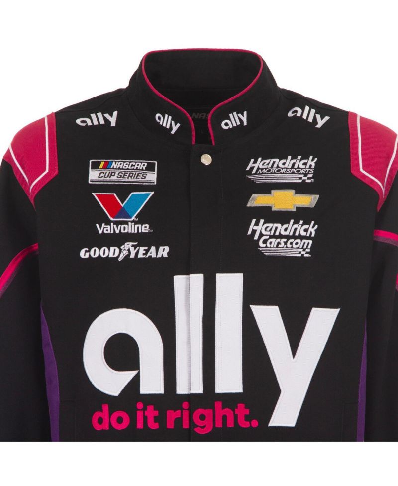 Men's Black Alex Bowman Ally Full-Snap Twill Uniform Jacket