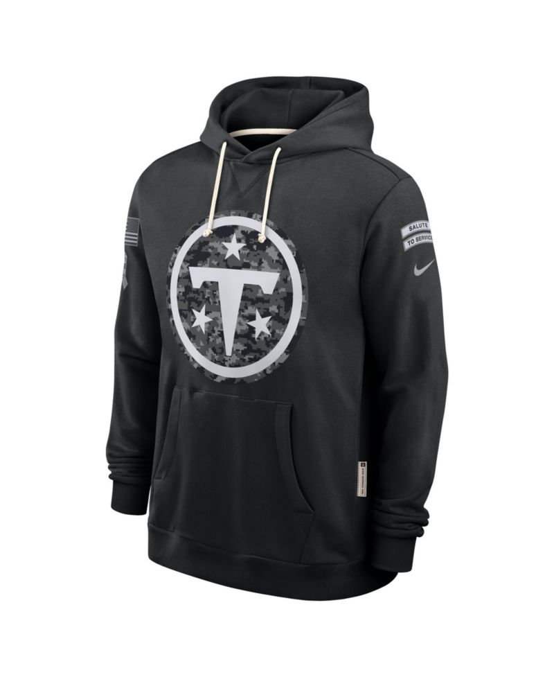 Men's Black Tennessee Titans 2026 Salute to Service Sideline Pullover Hoodie