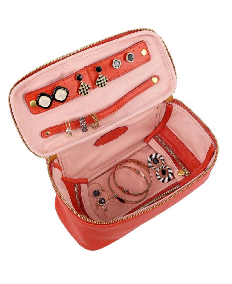 Celosia Rectangular Leather Jewelry Case