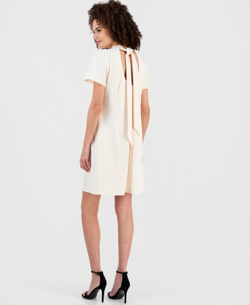 Women's Mock Neck Floral Appliqu&eacute; Dress
