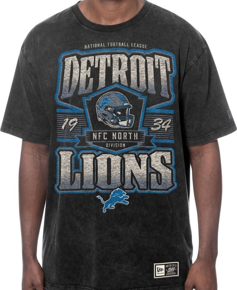 Men's Black Detroit Lions Mineral Wash T-Shirt