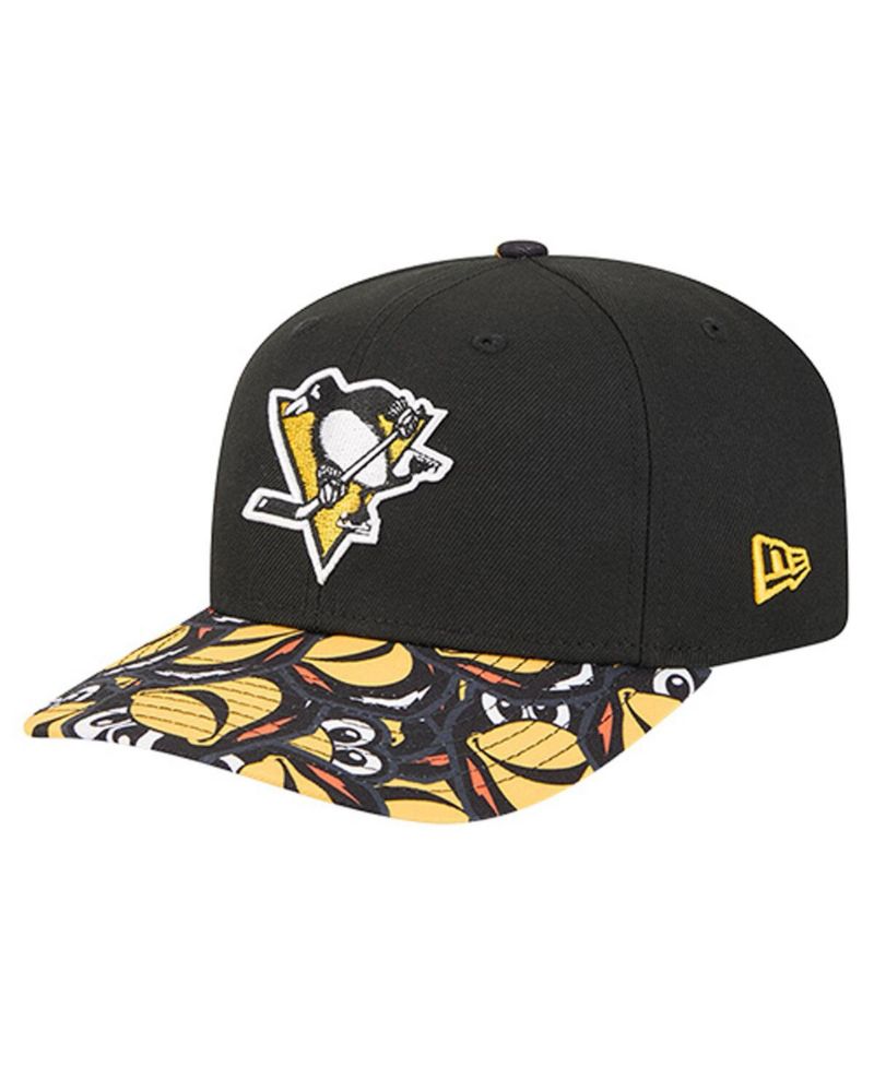 Men's Black Pittsburgh Penguins Mascot Visor 9SEVENTY Adjustable Hat