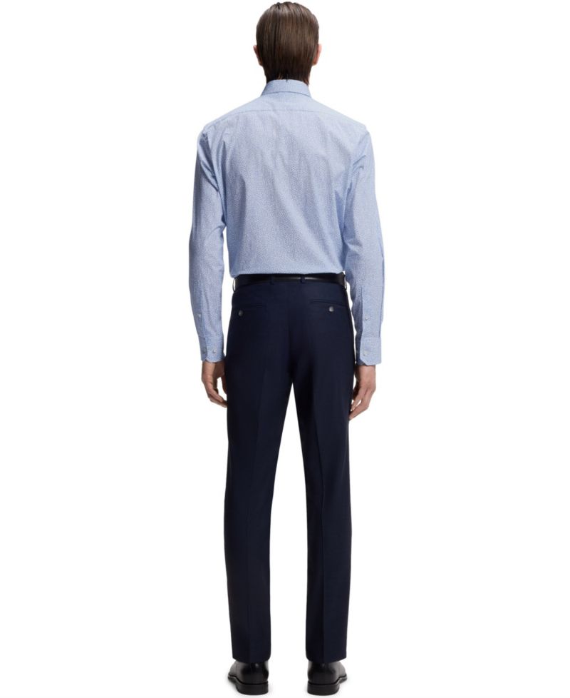 Men's Printed Stretch Cotton Regular-Fit Dress Shirt
