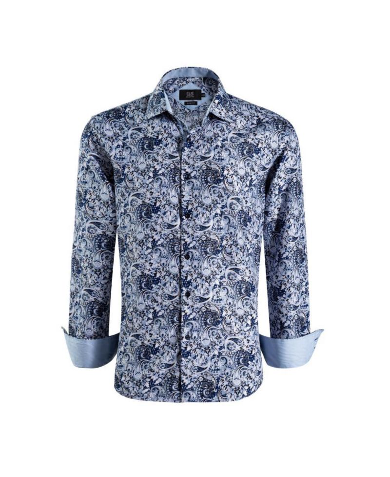 Men's Slim Fit Stylish Paisley Print Shirt