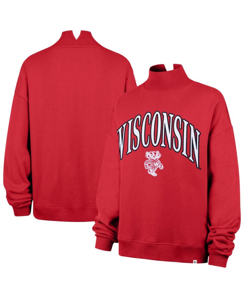 Women's '47 Red Wisconsin Badgers Mock Neck Sweatshirt