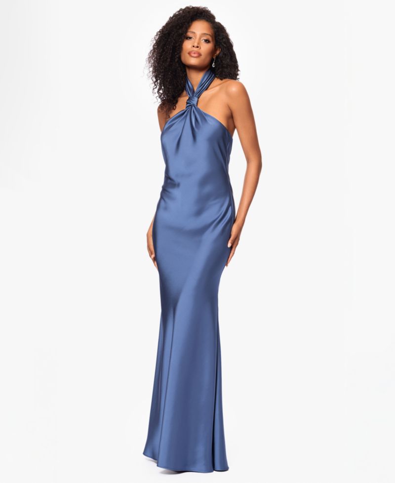 Petite Halter Neck Sleeveless Long Dress