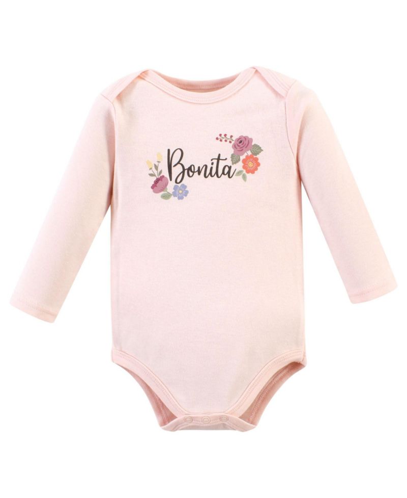 Baby Girls Cotton Long-Sleeve Bodysuits 3-Pack