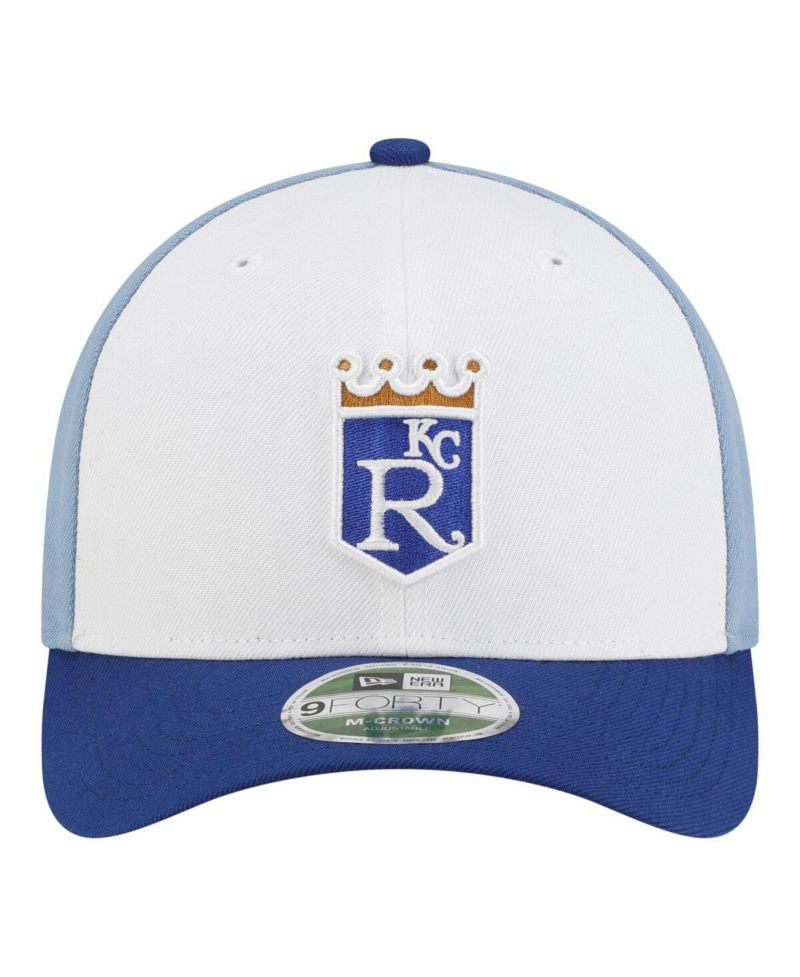 Men's White/Light Blue Kansas City Royals Player Replica 9FORTY M-Crown Adjustable Hat