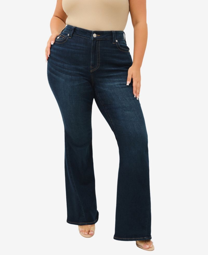 Plus Size Joey Flare Mid-Rise Flap Jeans