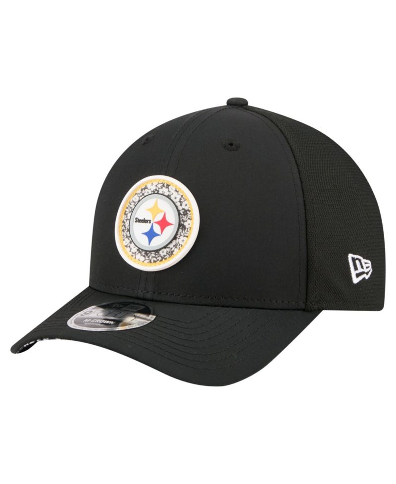 Men's Black Pittsburgh Steelers Floral 9FORTY M-Crown Trucker Adjustable Hat