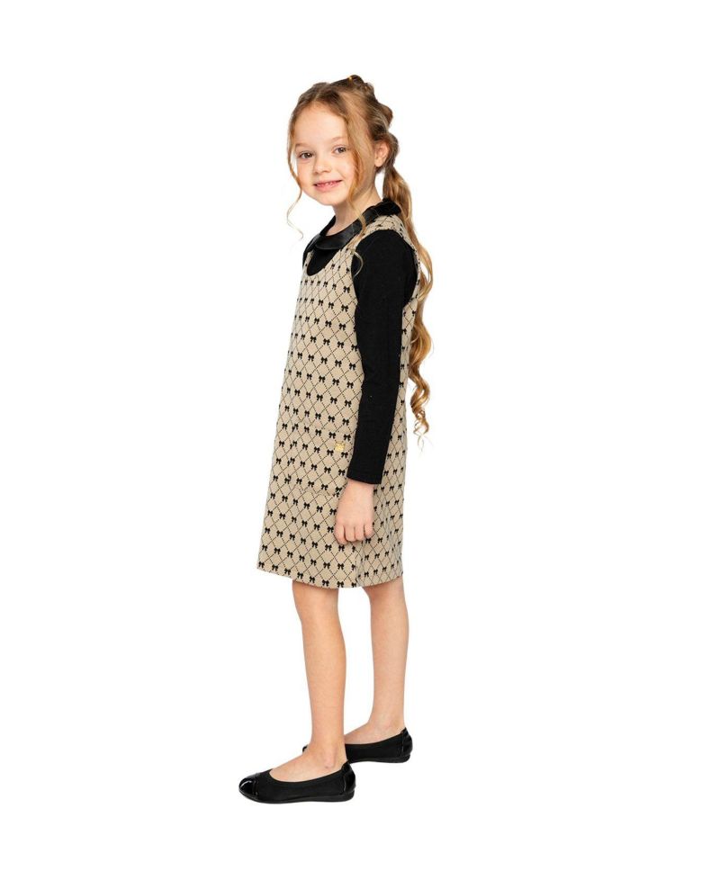 Big Girls (6-14) Jumper Bow Tie Print