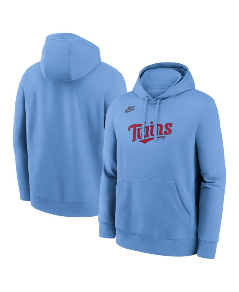 Men's Light Blue Minnesota Twins Cooperstown Collection Wordmark Club Hoodie