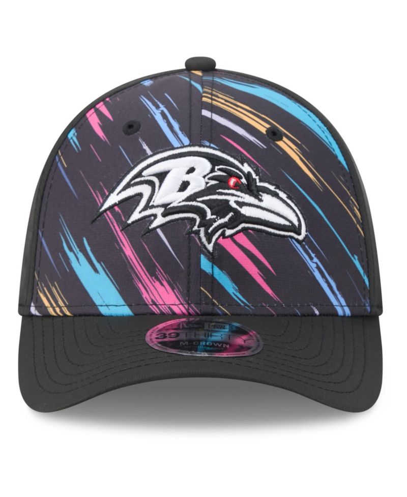 Men's Black Baltimore Ravens 2026 NFL Cruical Catch 39THIRTY M-Crown Stretch Hat