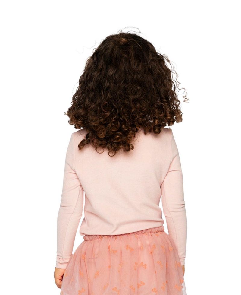 Little and Big Girl 6- 14 Brushed Rib Mock Neck Top