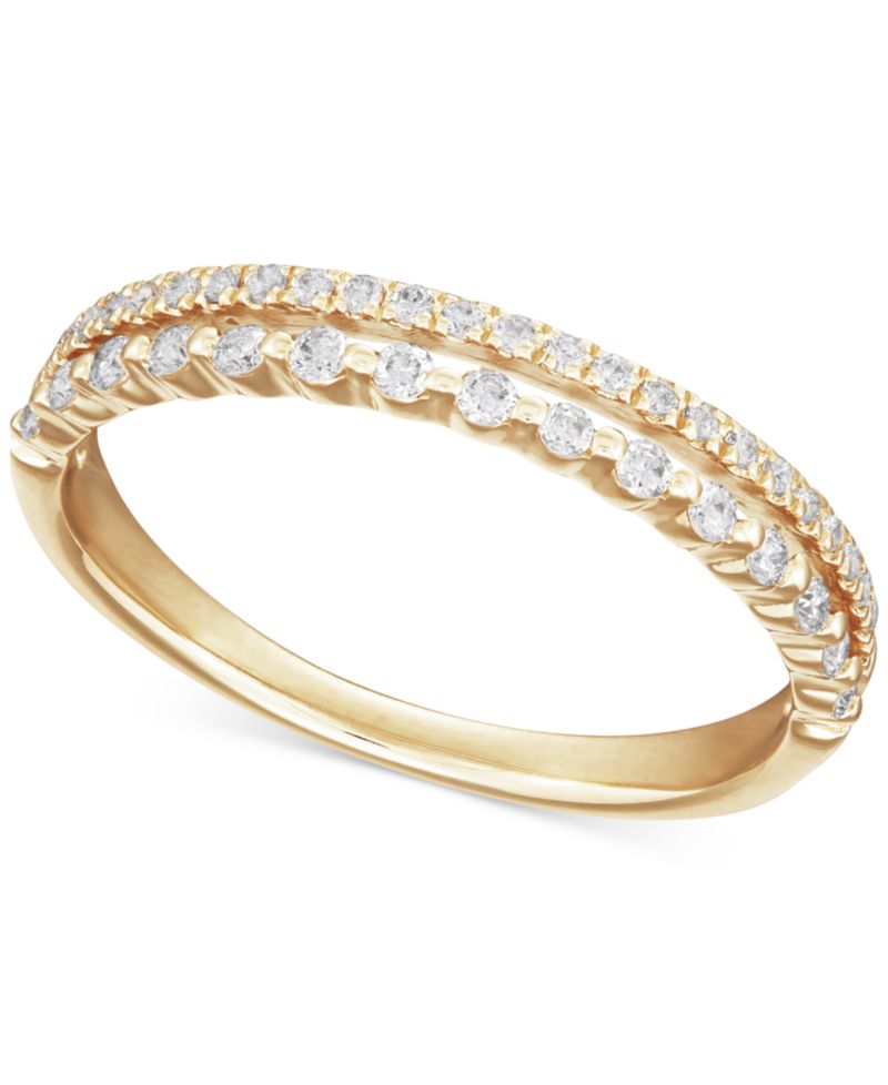 Diamond Split Shank Band (1/4 ct. t.w.) in 14k White Gold