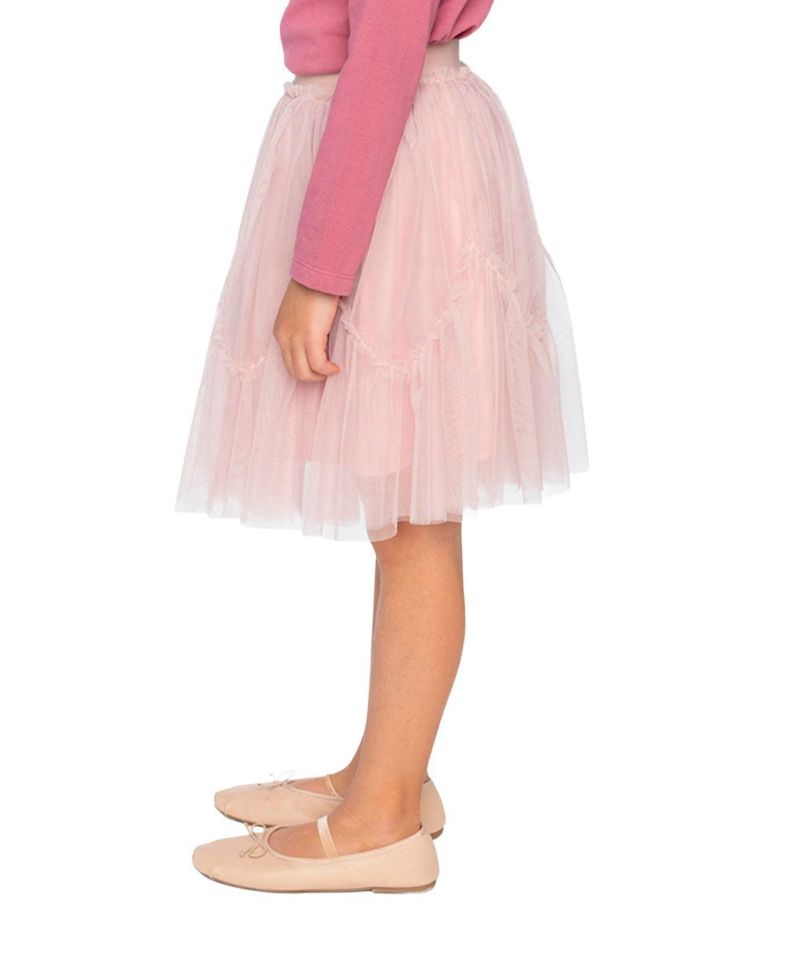 Little and Big Girl ( size 6 to 12 ) Mesh Skirt Pale Dusty