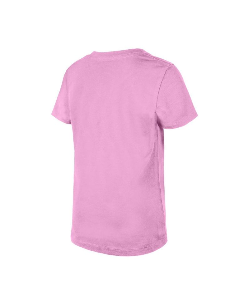 Big Girls Pink Florida Panthers Flip Sequin V-Neck T-Shirt