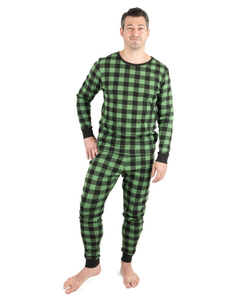 Men’s Two Piece Cotton Plaid Holiday Pajamas