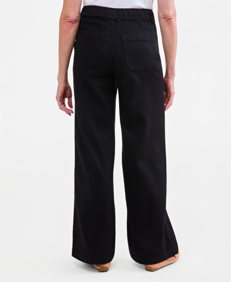 Women's Knit High-Rise Wide-Leg Pull-On Jeans, Macy's Exclusive
