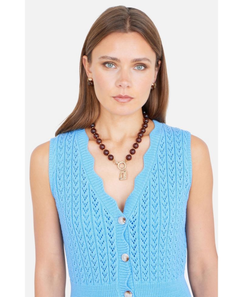 Women's Cotton Scallop Crochet Knitted Dress