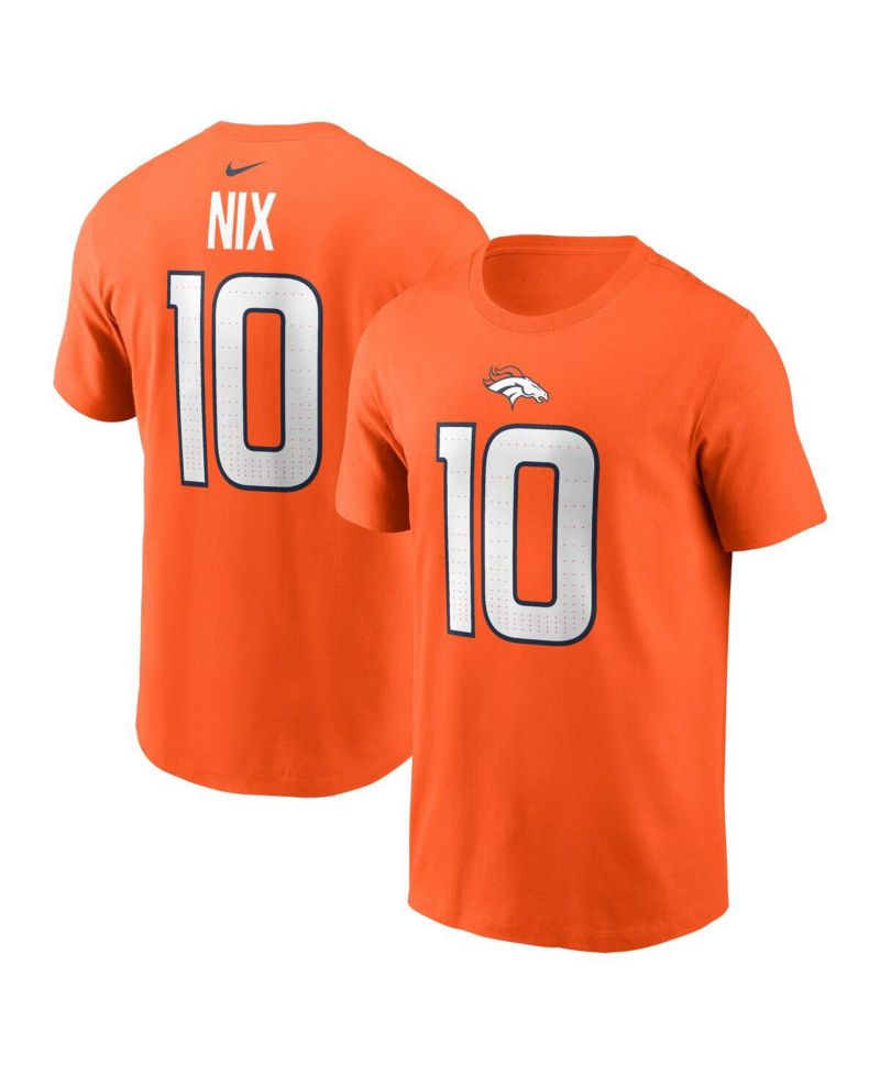 Big Boys and Girls Bo Nix Orange Denver Broncos 2024 NFL Draft Name & Number T-Shirt